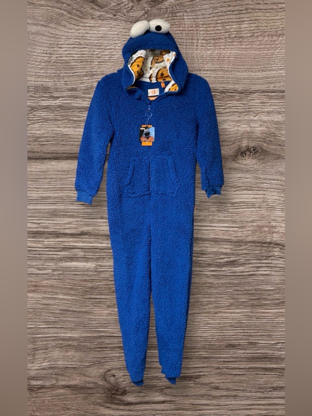 NWT Opposuits Cookie Monster kids onesie Halloween Costume SZ 10-12